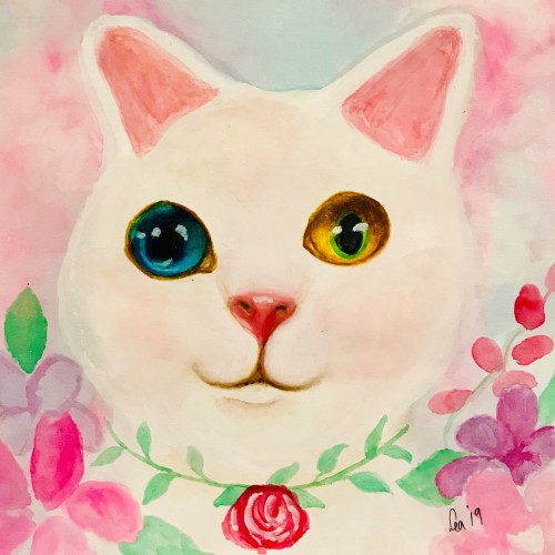 Choo choo cat watercolor