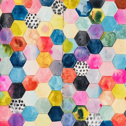Watercolor Hexagons