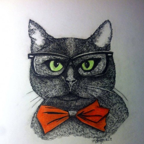 cat with bow tie