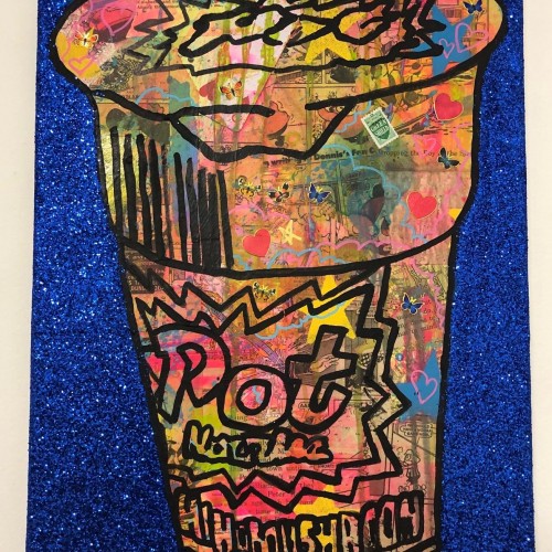 Blue pop noodling by Barrie J Davies 2019
