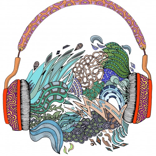 Between headphones