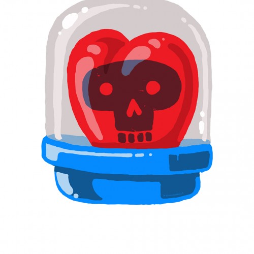 Love + Death are gumball machine toys.