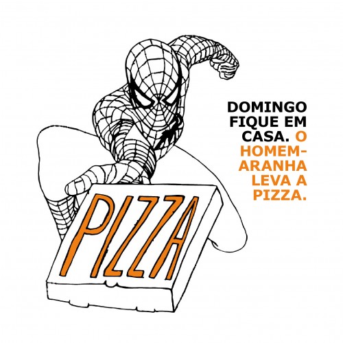 Spiderman brings the pizza