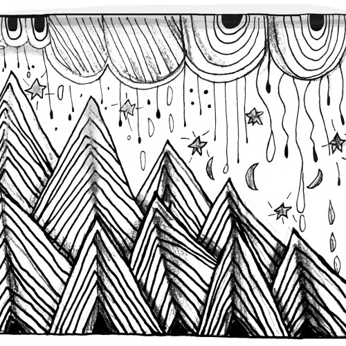 Pen and Ink Rain Doodle