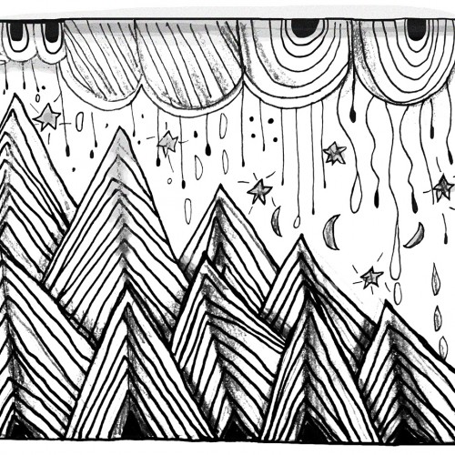 Pen and Ink Rain Doodle