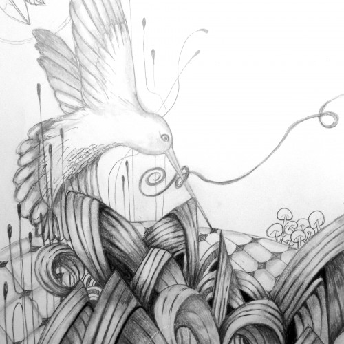 Moleskin Hummingbirds pencil drawing