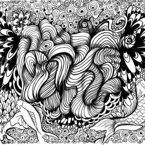 Koi Fish Zentangle doodles
