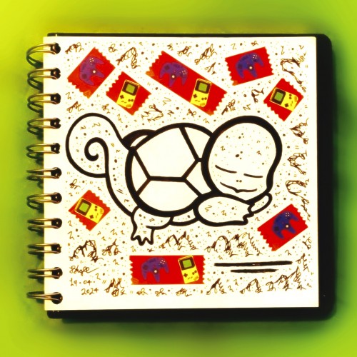 “Hurkle Turtle”, April 2024. art