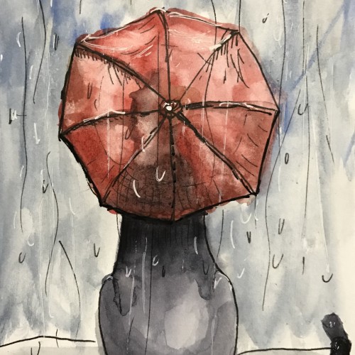 Kitty in the rain
