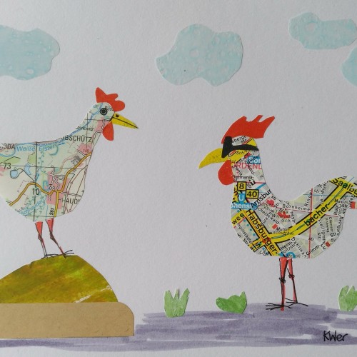 Countryside chicken meets city rooster