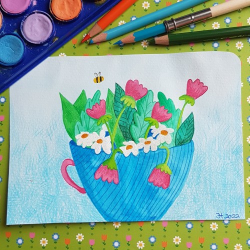 Flowers in a Cup