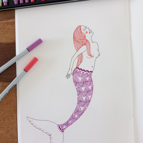 Mermaid with a patterned tail
