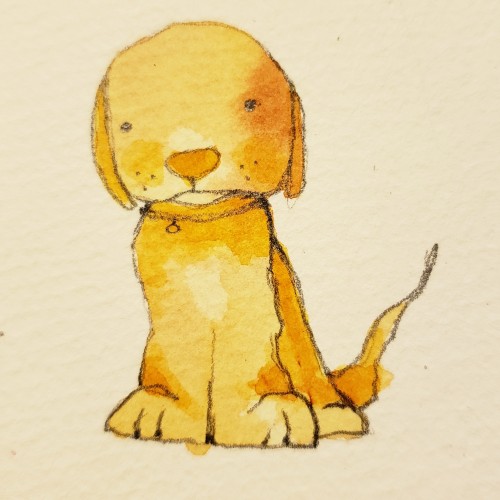 Watercolor dog