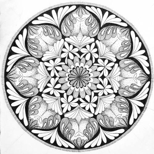 Black and White Pen Mandala