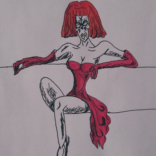 Corpse lady in red