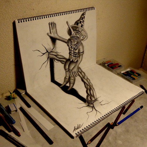 3D Drawing - Residents on the sketchbook
