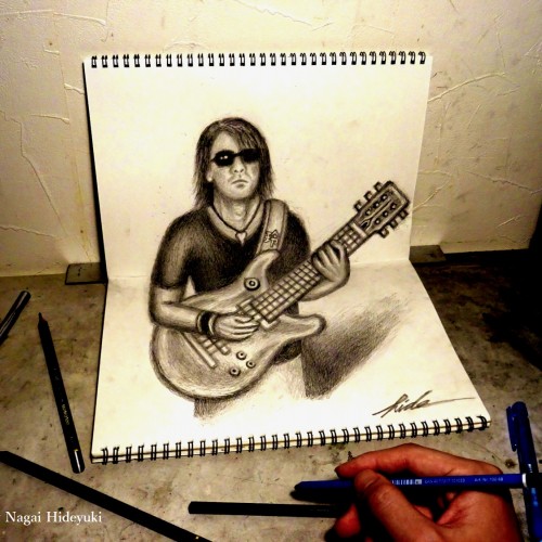 3D Drawing - Guitarist