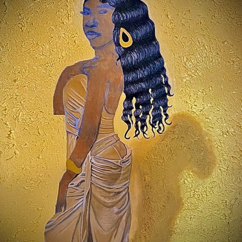 Woman in Gold Dress