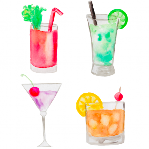 Watercolor Cocktails