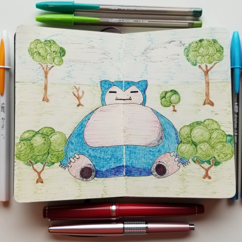 Snorlax in BIC pens