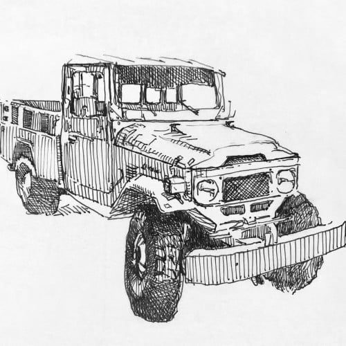 Penned Toyota Landcruiser