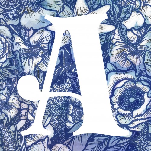 Blue Floral Monogram Letter
