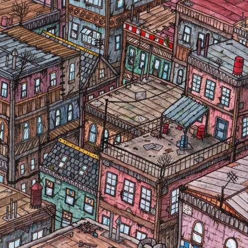 A Kowloon walled city inspired drawing