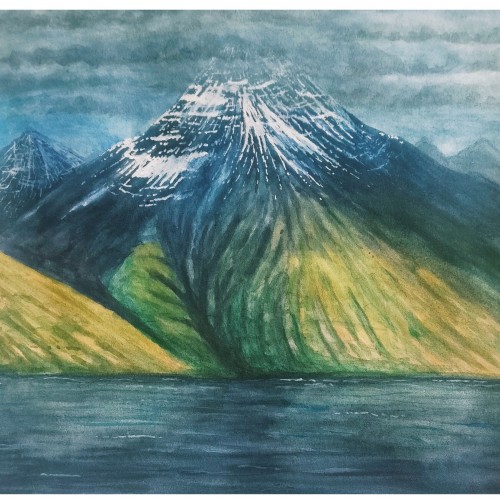 Watercolour mountains