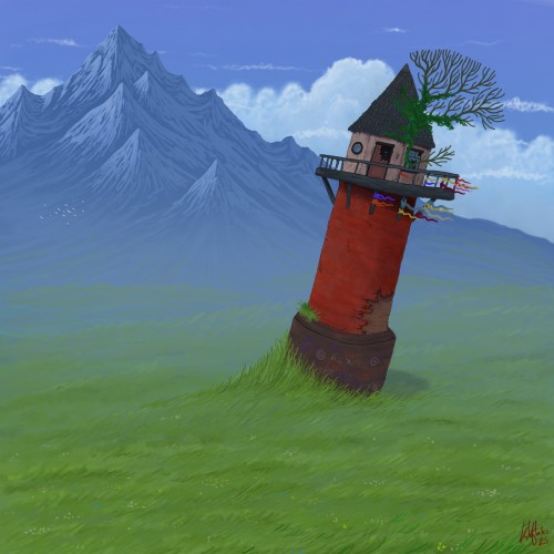 The old lighthouse and its keeper.