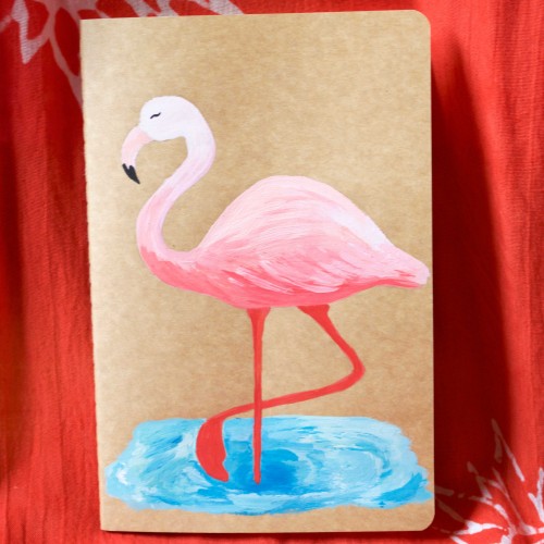 Flamingo on notebook