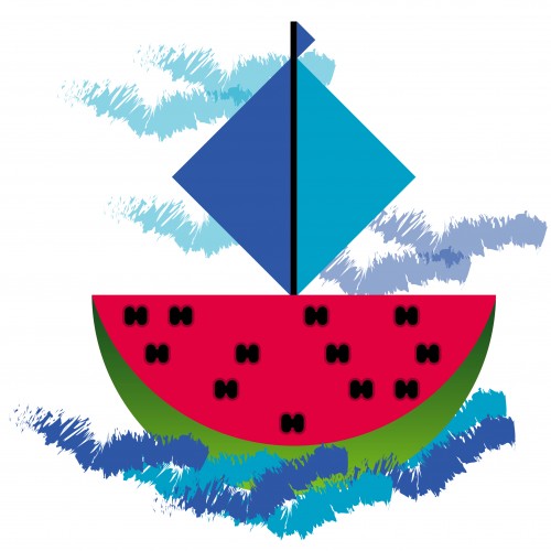 Watermelon Boat / Bote Sandia...  Doodle Adict / Doodle Challenge