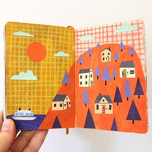 Tiny Island Sketchbook Spread