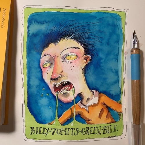 Billy Vomits Green Bile