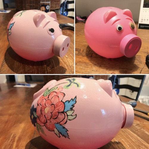 Doodle on piggy bank