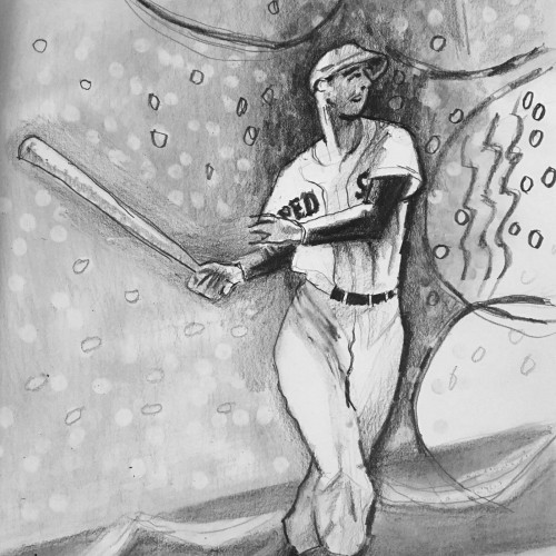 Pencil Sketch of Ted Williams