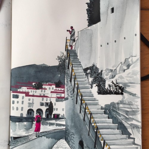 Steps up to the church, Cadaques