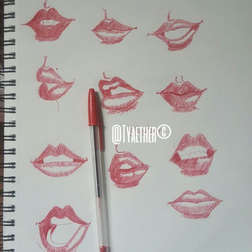 Semi- realistic Lip drawings