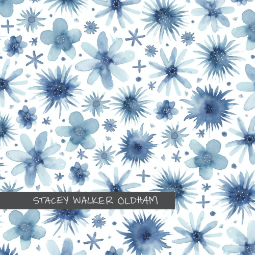 shibori inspired floral pattern