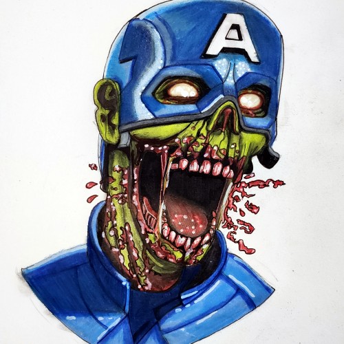 Captain America zombified
