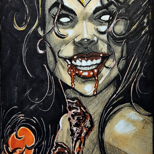 Drawing of zombie Wonder Woman