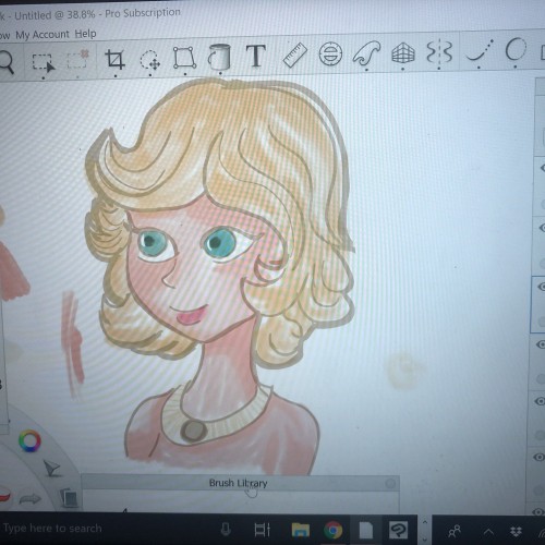 Pretty blonde girl portrait WIP colors