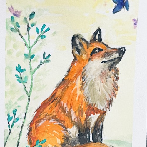 Fox watercolor practice