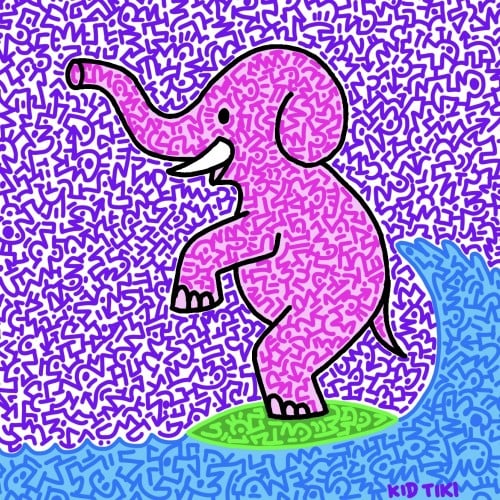 Pink Elephant Surfing