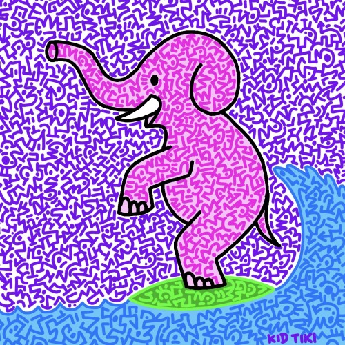 Pink Elephant Surfing