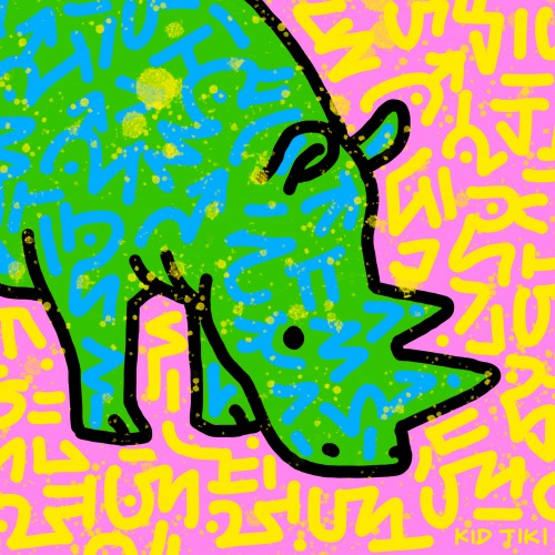 Rhinoceros (green & blue)
