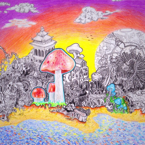 Mushroom Zentangle Universe