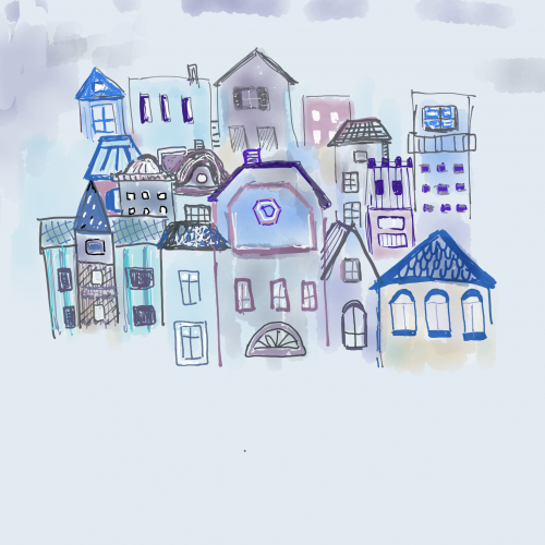 houses on a hill