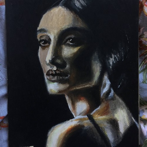 Oil pastel portrait