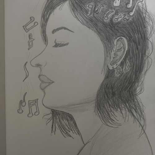 Girl with music in her head