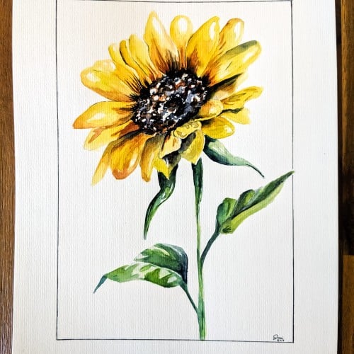 Watercolor Sunflower